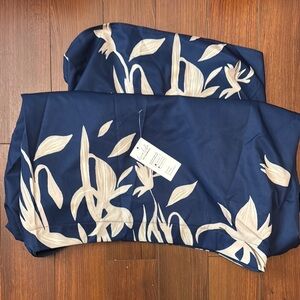 Cupshe Navy and Cream One Shoulder Dress